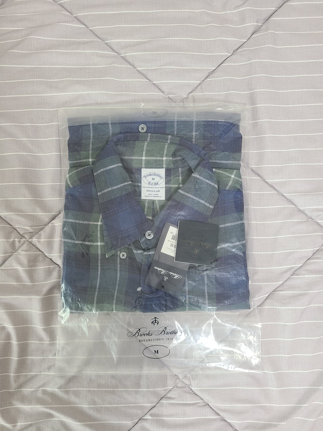 브룩스브라더스 리넨 체크 셔츠 m 상품이미지2