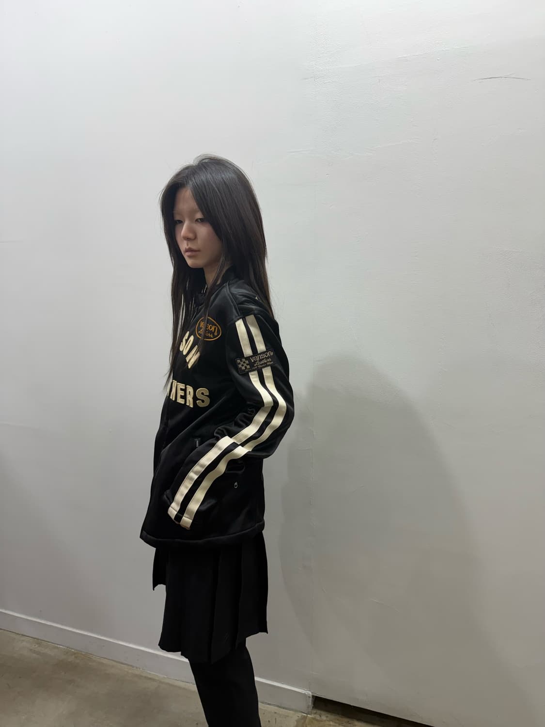 밴슨 로고 디테일 바이커 자켓 상품이미지4