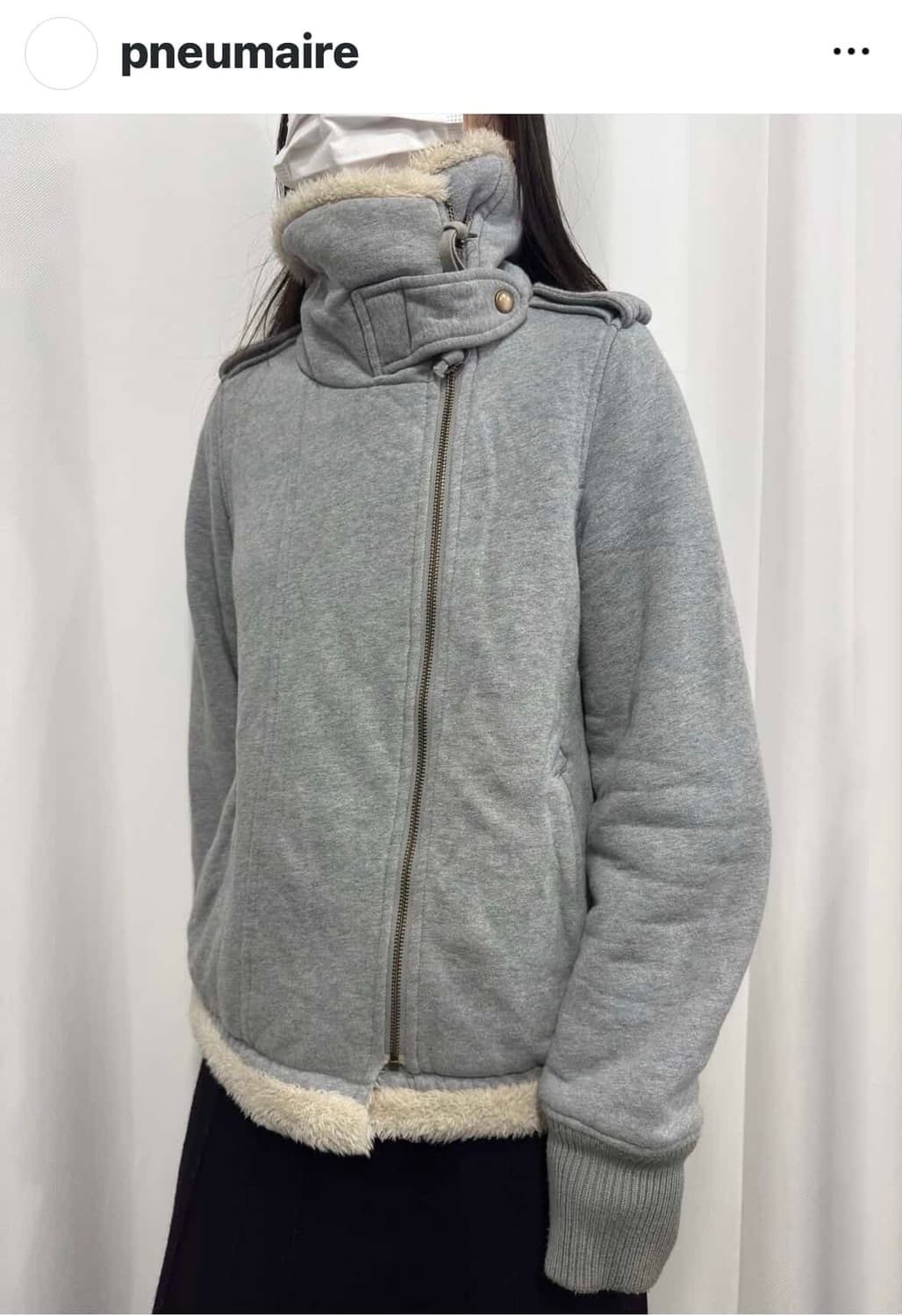 털 사이드지퍼 후드집업 퍼집업 모리걸 빈티지 일본 상품이미지2