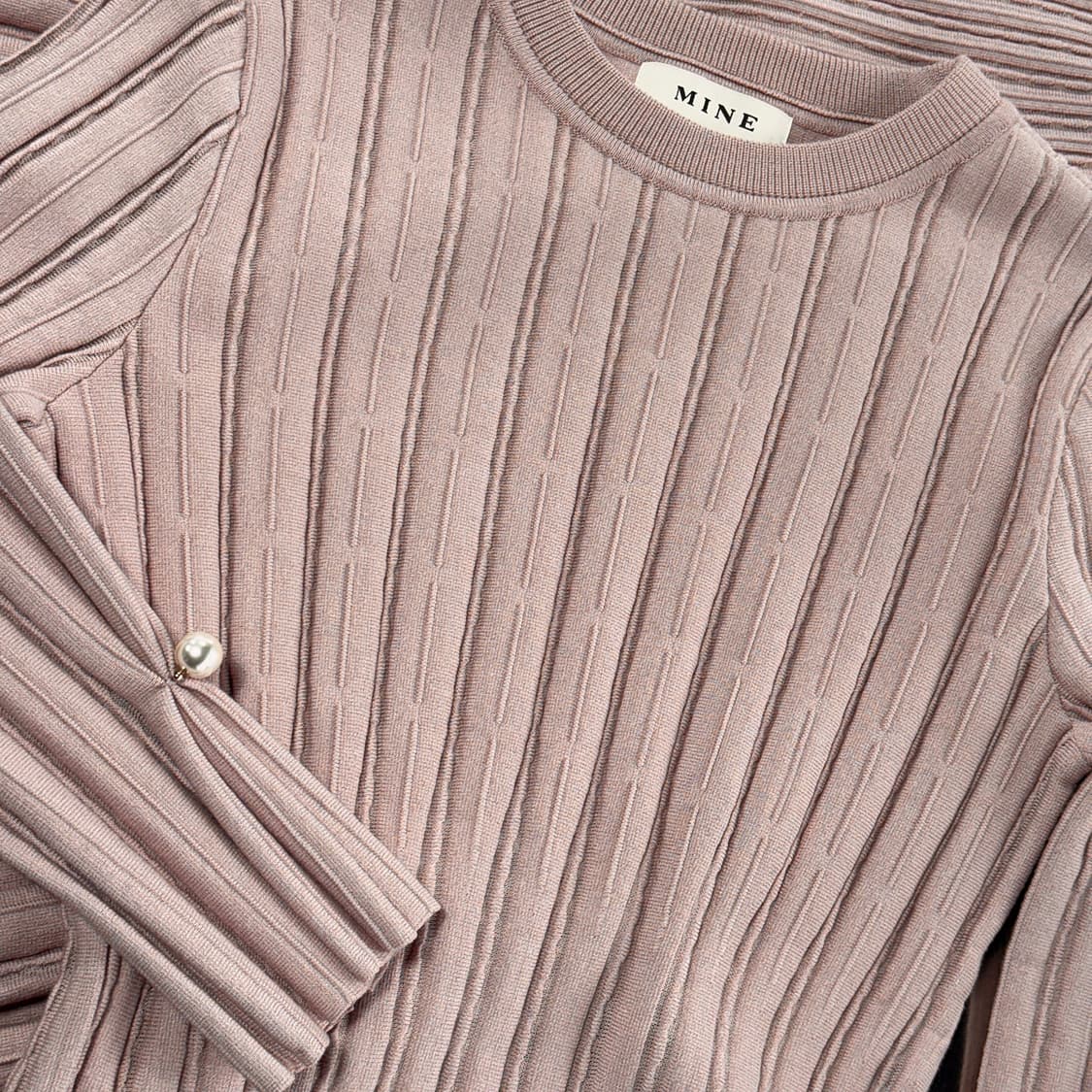 마인 펄 디테일 니트 스커트 set 상품이미지3