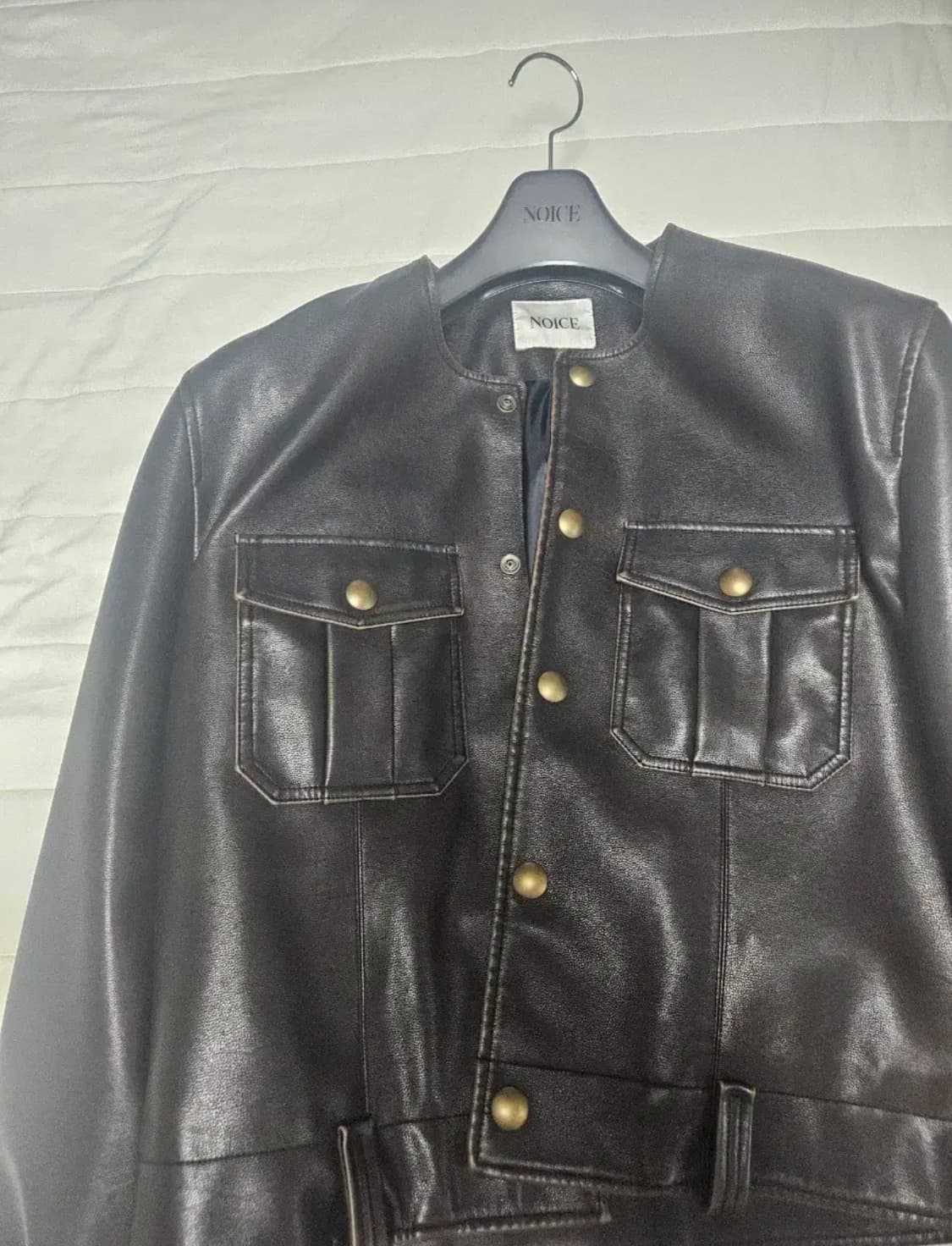 노이스 24fw 퓨어 카라 레더자켓 상품이미지2