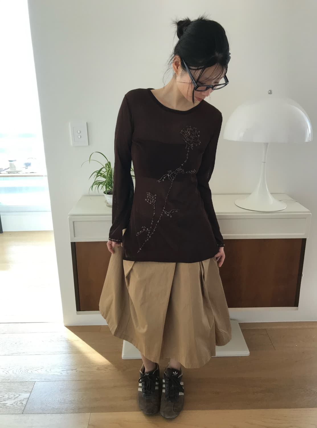 vintage brown mesh top 상품이미지2