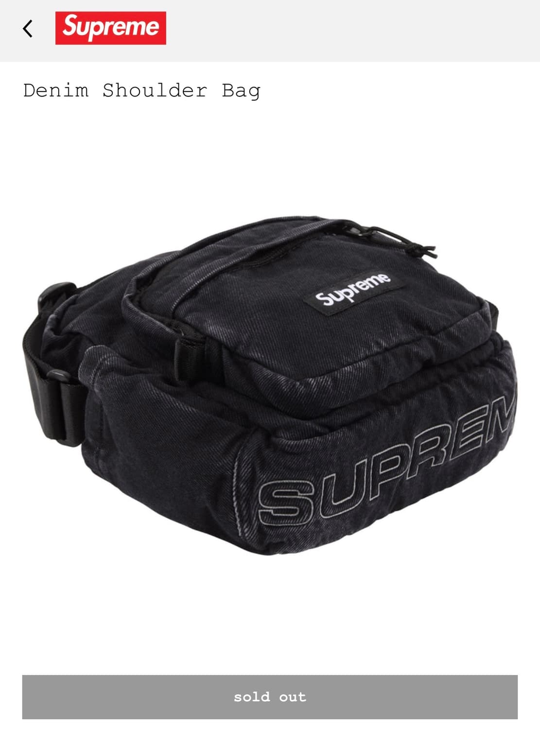 25f/w 슈프림 supreme 데님 숄더크로스백 상품이미지6