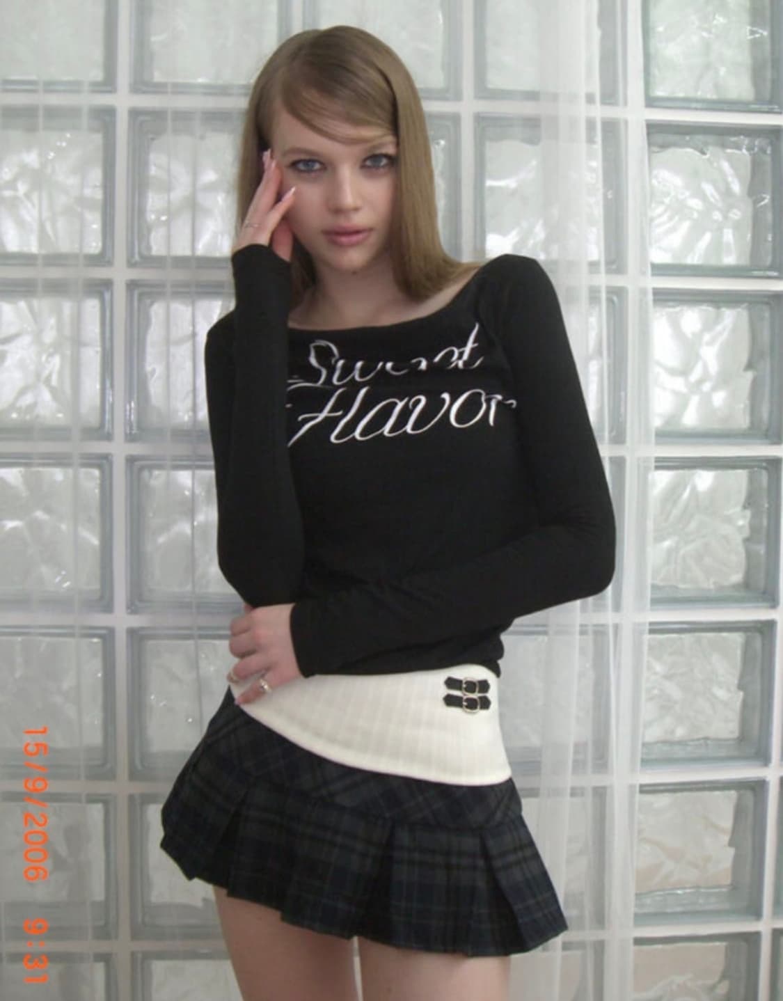 포어링 Sweet flavor draped tee (black) 상품이미지1