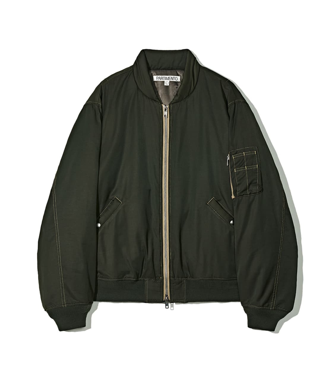 새상품(M)파르티멘토 신슐레이트 빈티지 워시드 MA-1 블루종 카키 상품이미지5