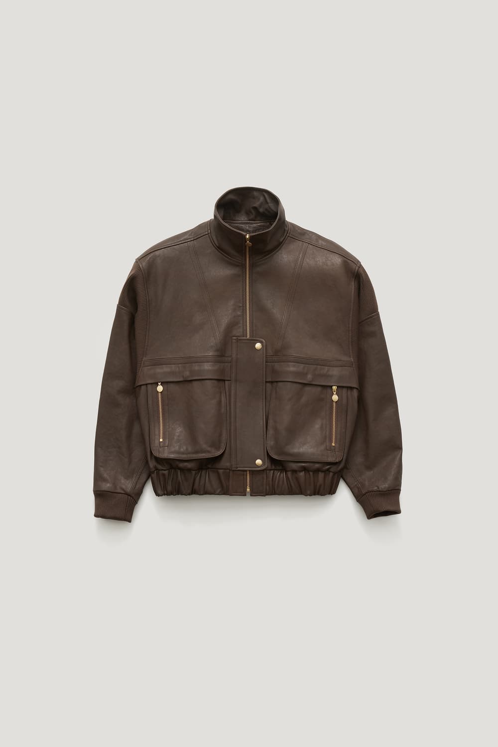 파르벵 콩테 립 레더 점퍼 브라운 상품이미지5