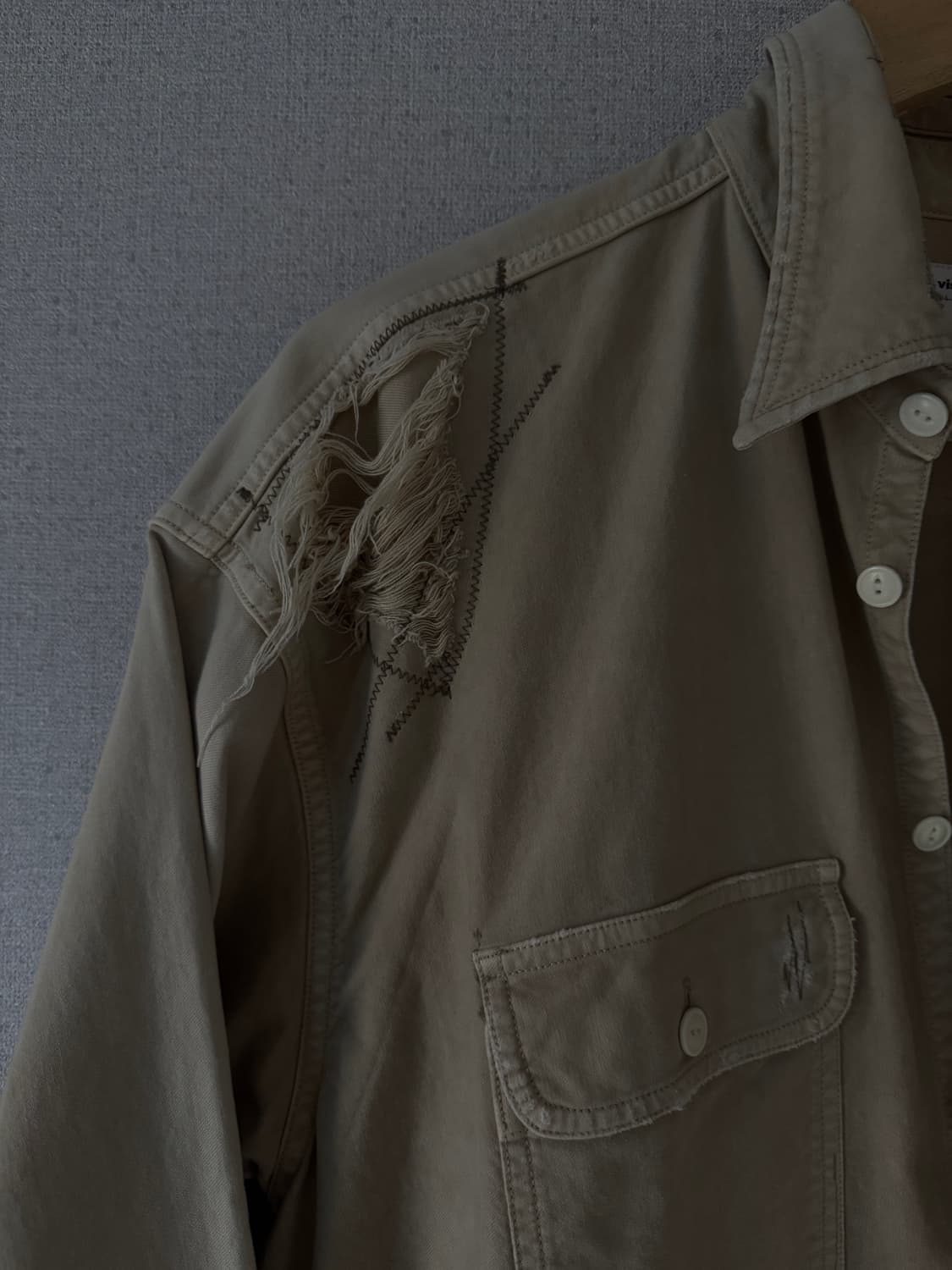 [1] Visvim Grand river L/S crash.khaki 상품이미지3