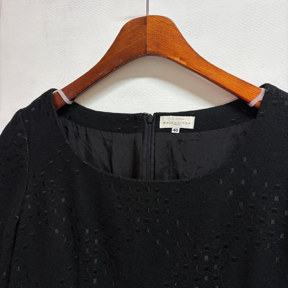 90's La mode Balenciaga 발렌시아가 울 블랙 원피스 4 상품이미지2