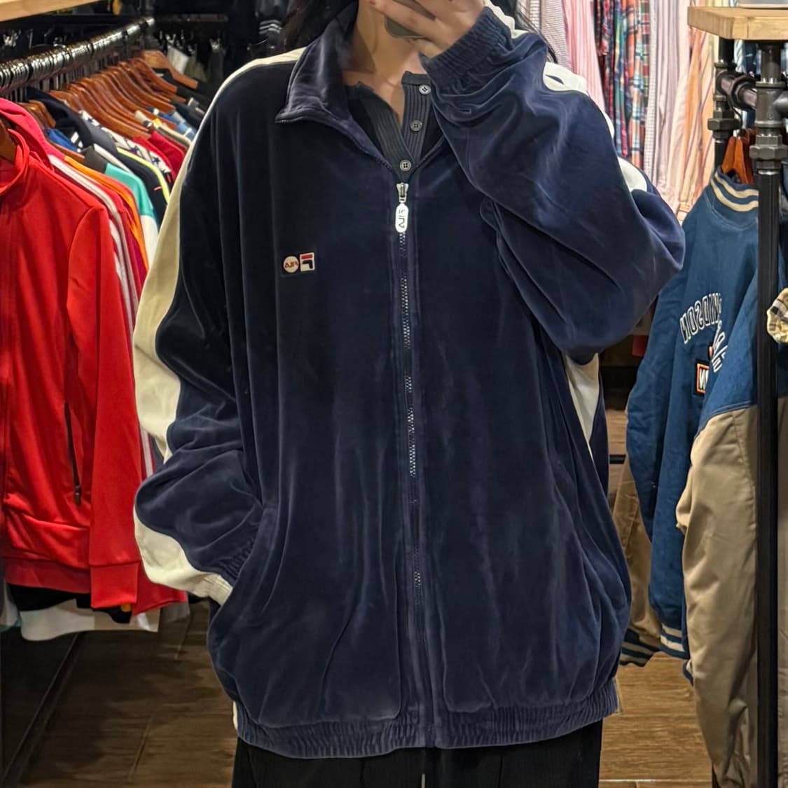 [HI] 휠라 벨벳져지 다크네이비 상품이미지2