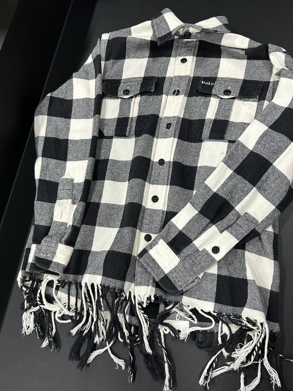 폴로 랄프로렌 체크 프린지 셔츠 상품이미지4