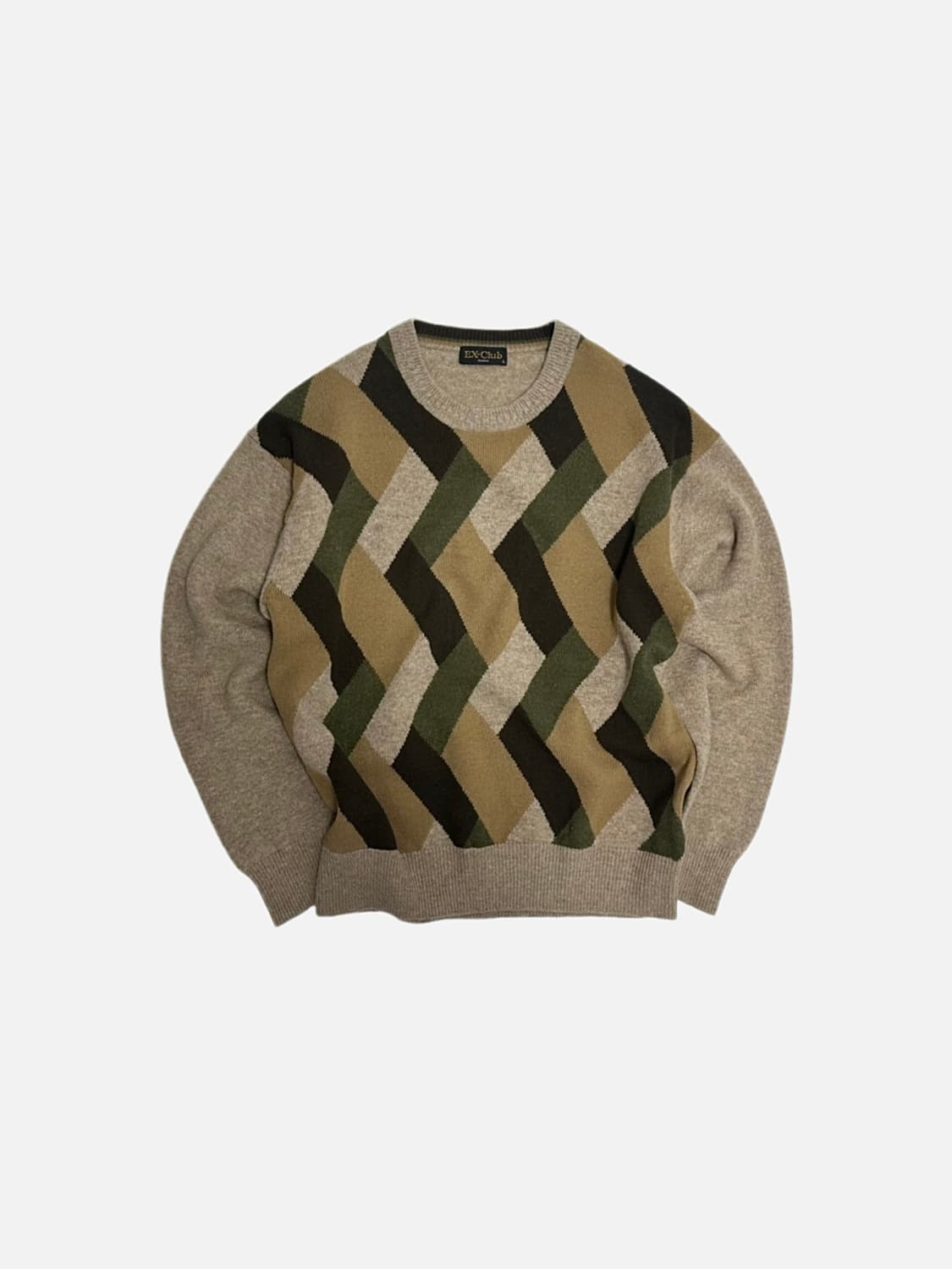 EX-Club 패턴 울 니트 상품이미지1