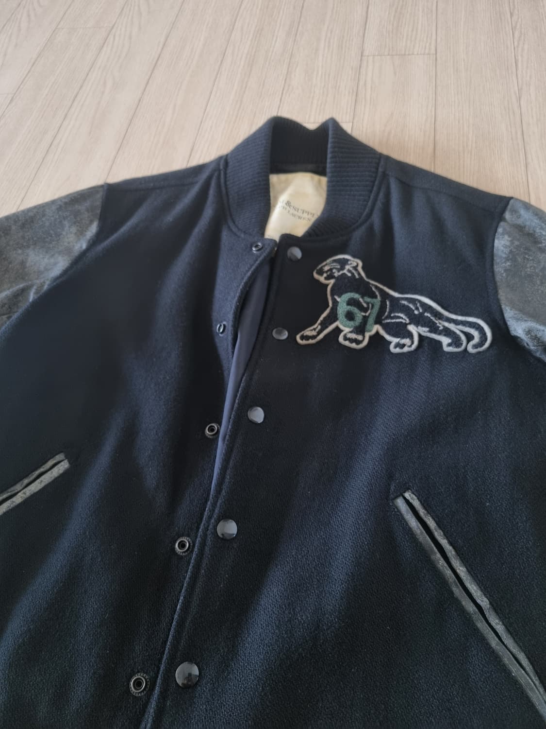 폴로 데님앤서플라이 블랙 바시티 자켓 m 상품이미지2