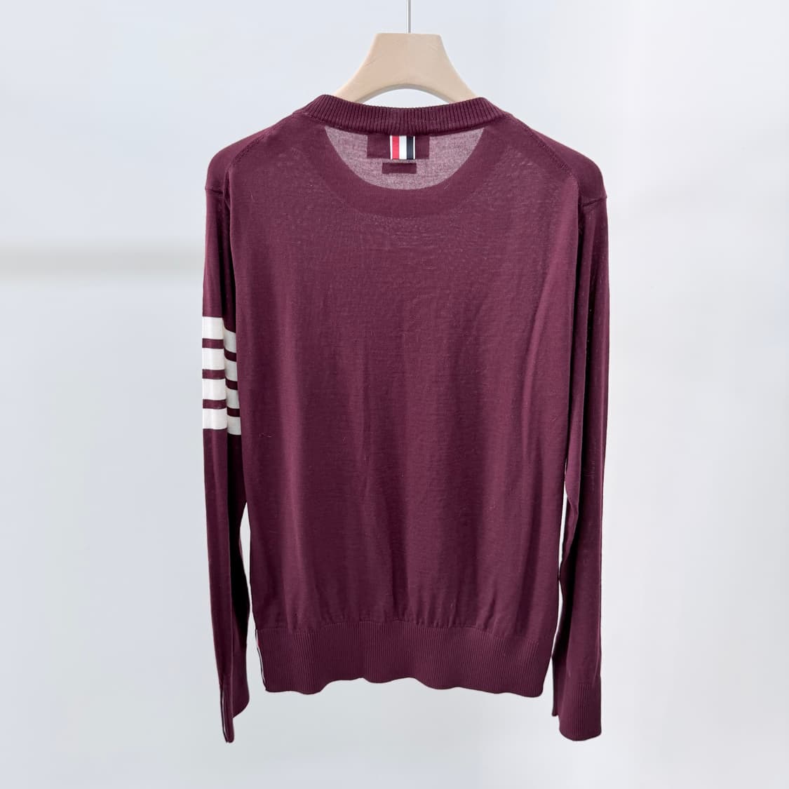 [미사용/1] 톰브라운 사선완장 메리노 울 니트 버건디 상품이미지5