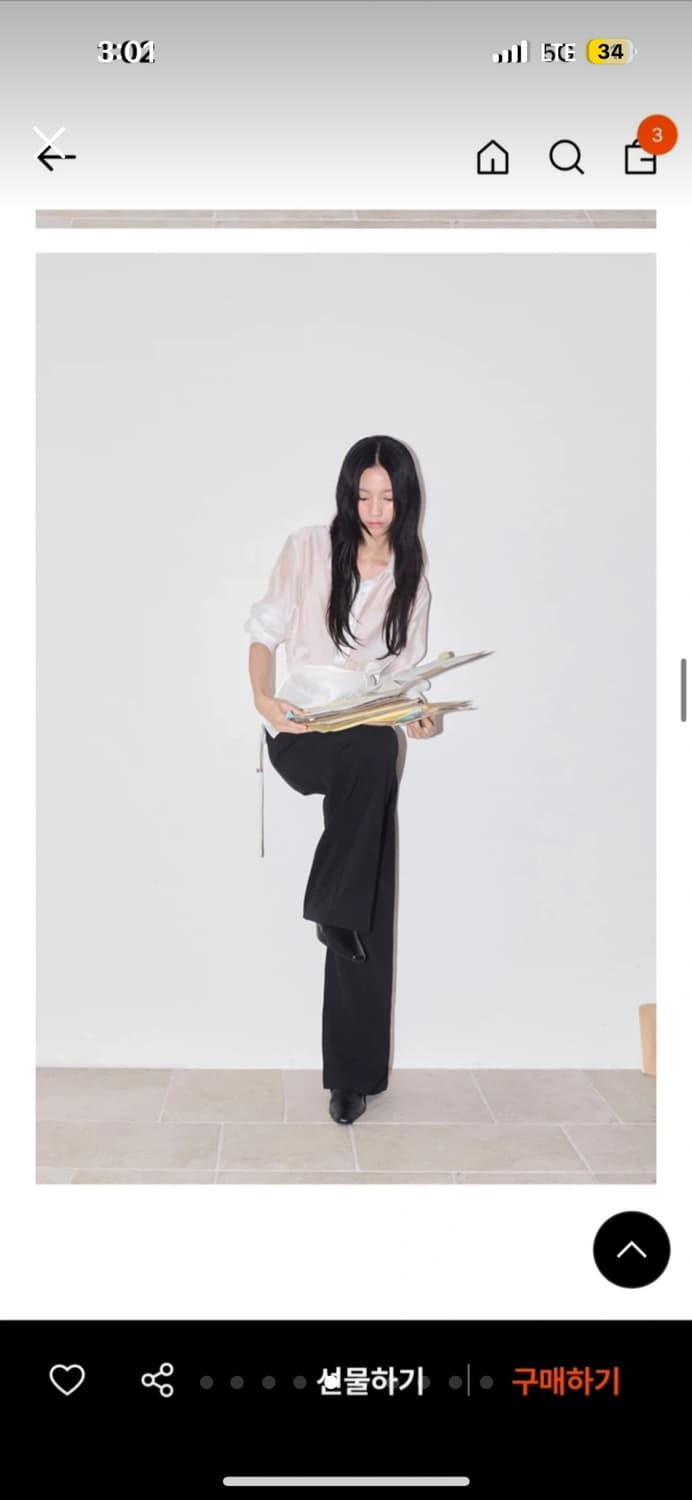 오디에스 화이트 실키 랩 셔츠 상품이미지5