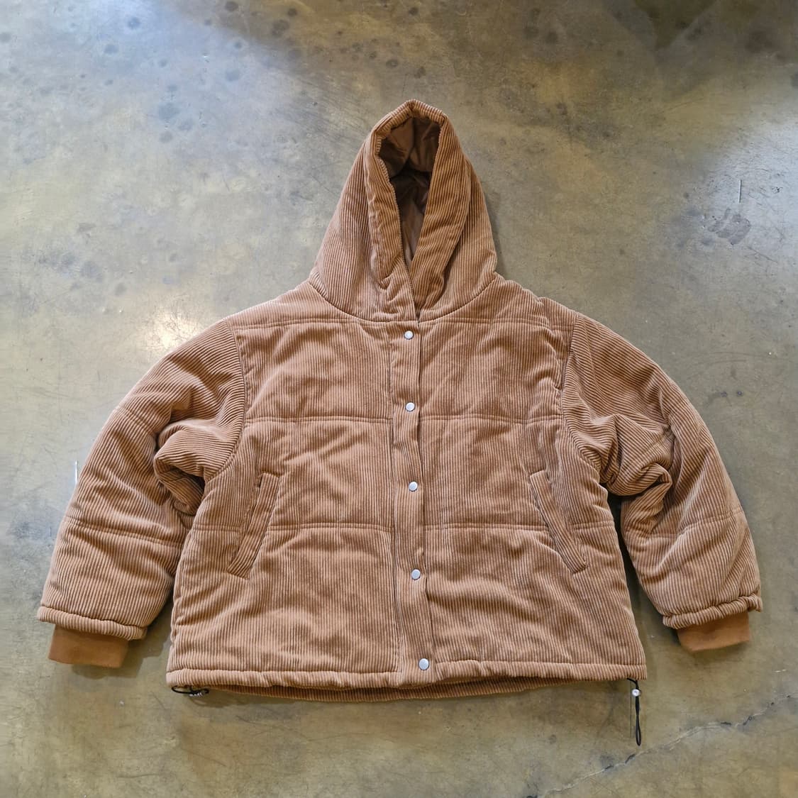 코듀로이 오버핏 빅사이즈 후드 패딩 자켓 상품이미지1