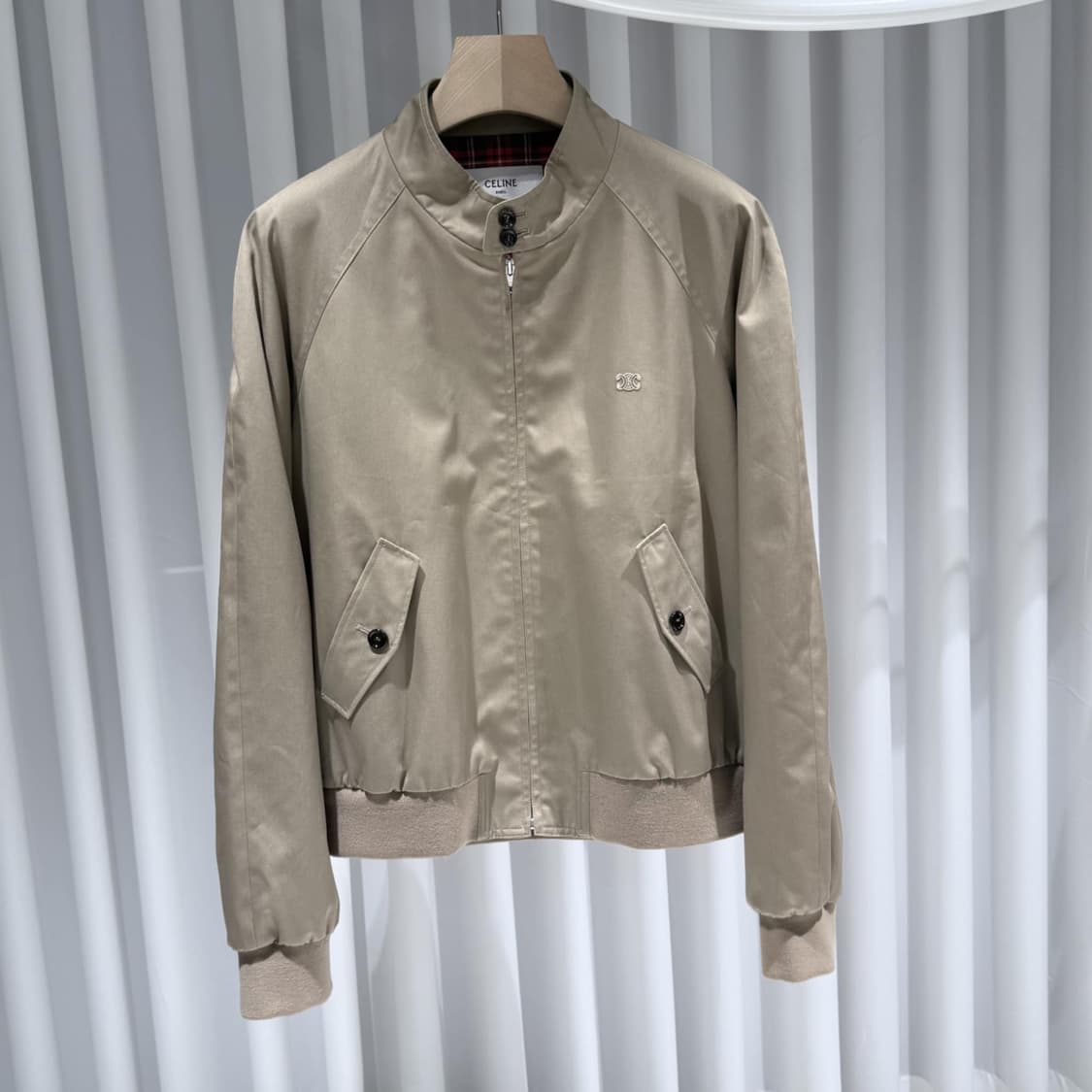 54 /  셀린느 트리옹프 블루종 재킷 인 코튼 개버딘 베이지 상품이미지4
