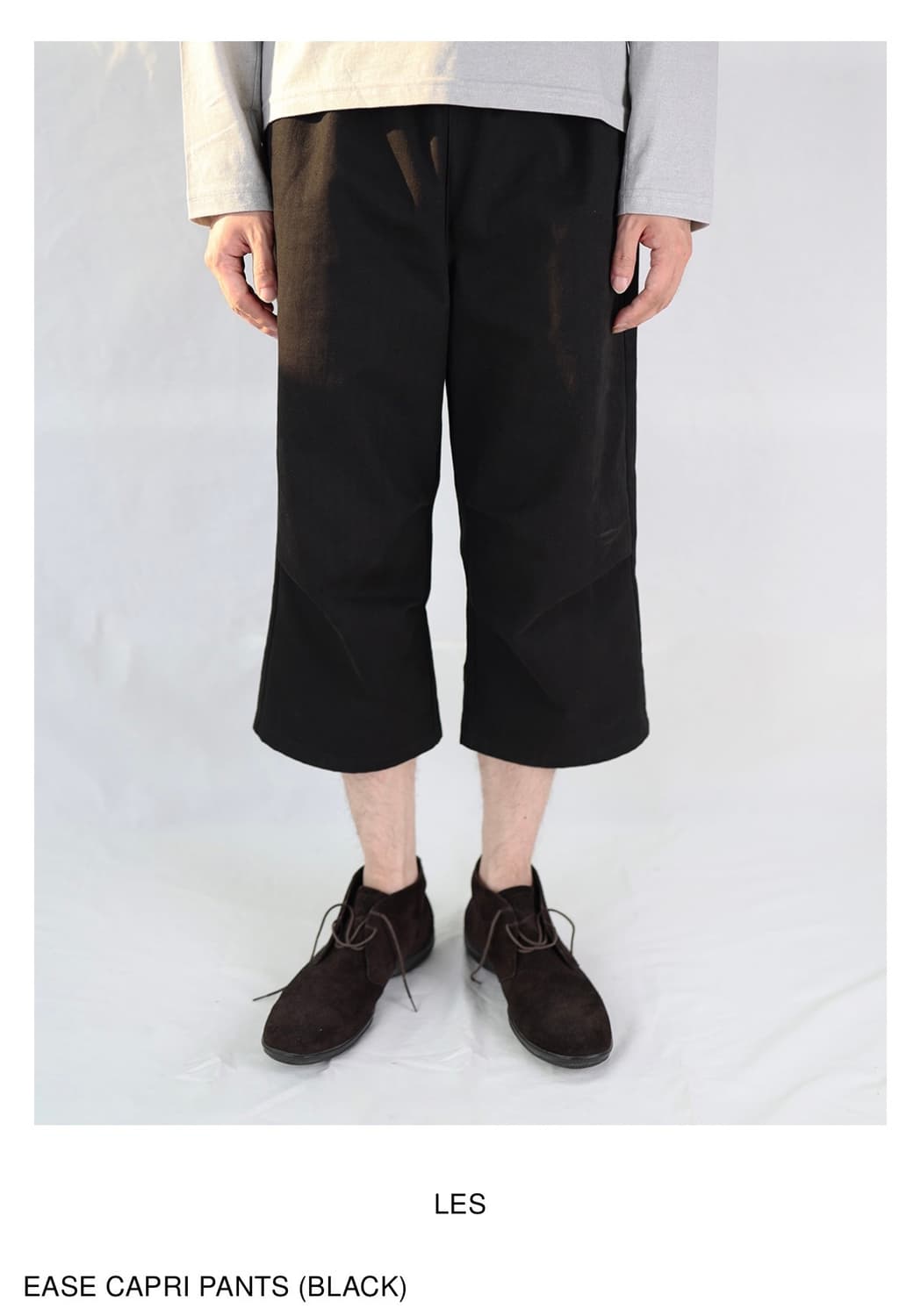 구매)EASE CAPRI PANTS (BLACK) 상품이미지1