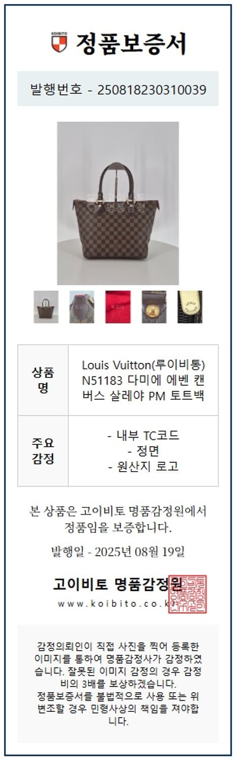 루이비통 다미에 살레야 PM 토트백 상품이미지10