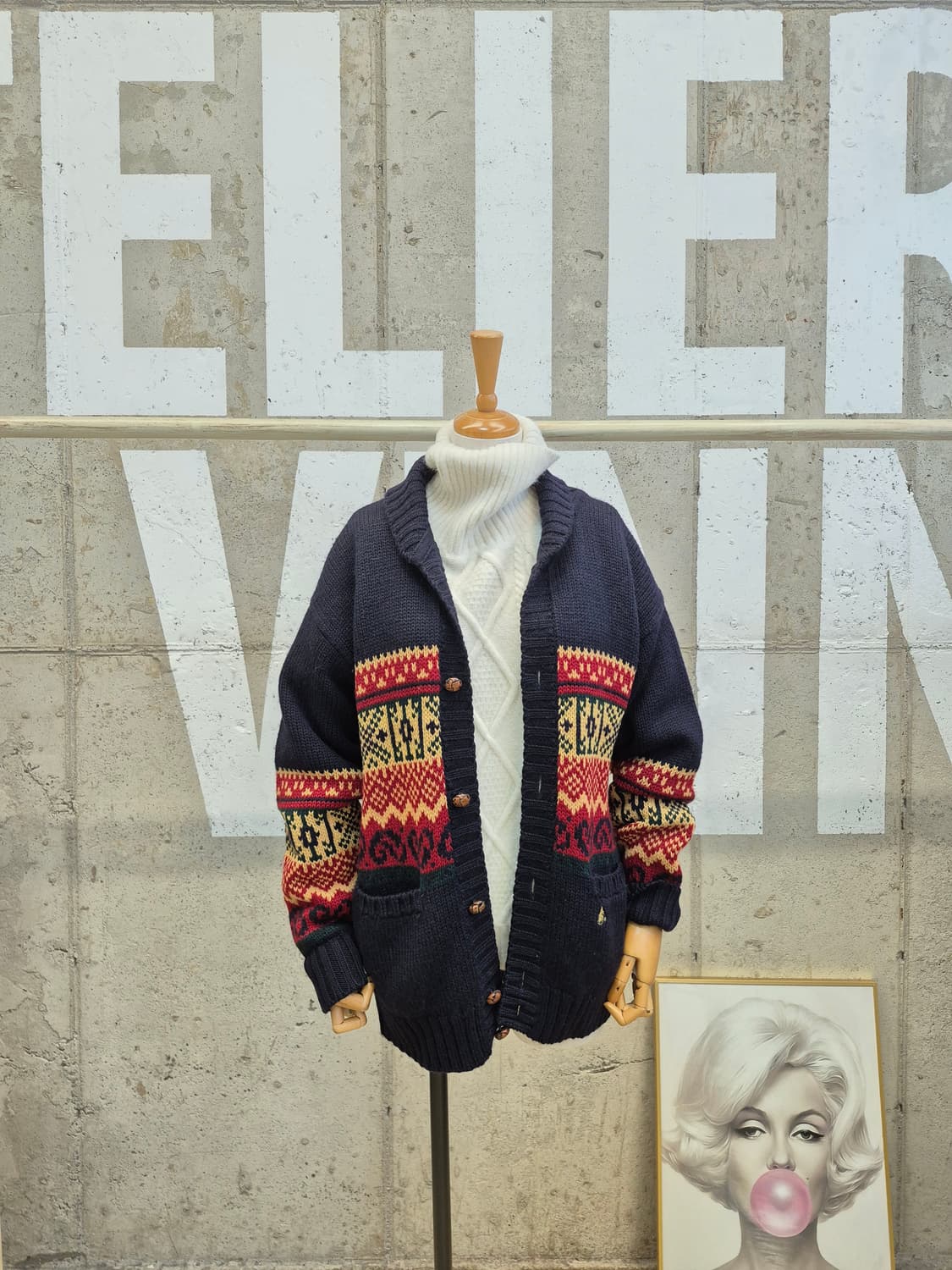 빈폴 빈티지 패턴 니트 가디건(SB4 상품이미지1