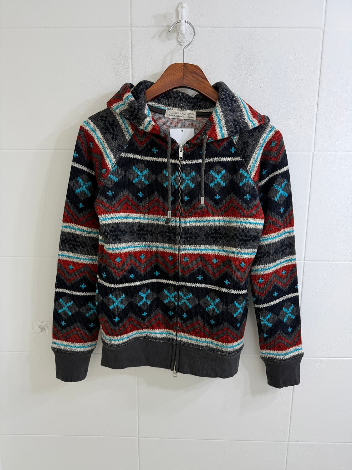 빈티지 노르딕 약기모 작사 후드집업 상품이미지3