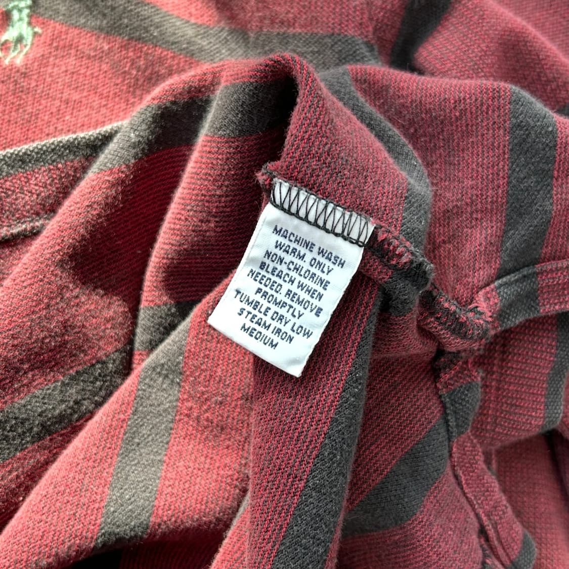 폴로 랄프로렌 버건디 스트라이프 럭비티 상품이미지10