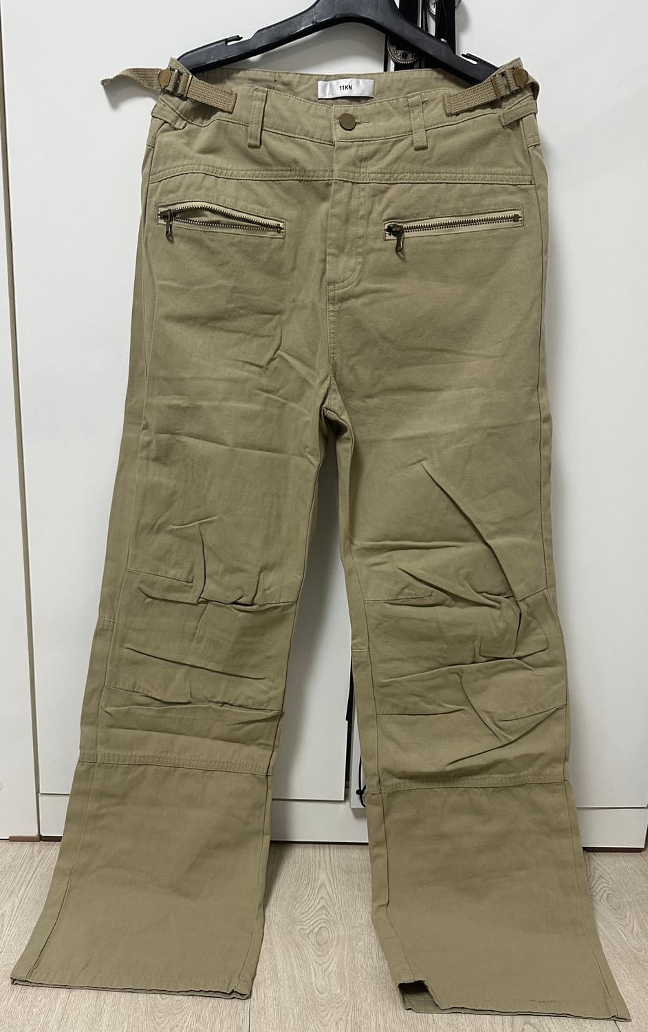 지퍼 포켓 스티칭 코튼 팬츠 상품이미지2