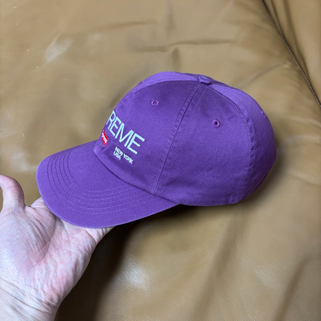 슈프림 6패널 볼캡 모자 21fw Est1994 워시드 퍼플 상품이미지4