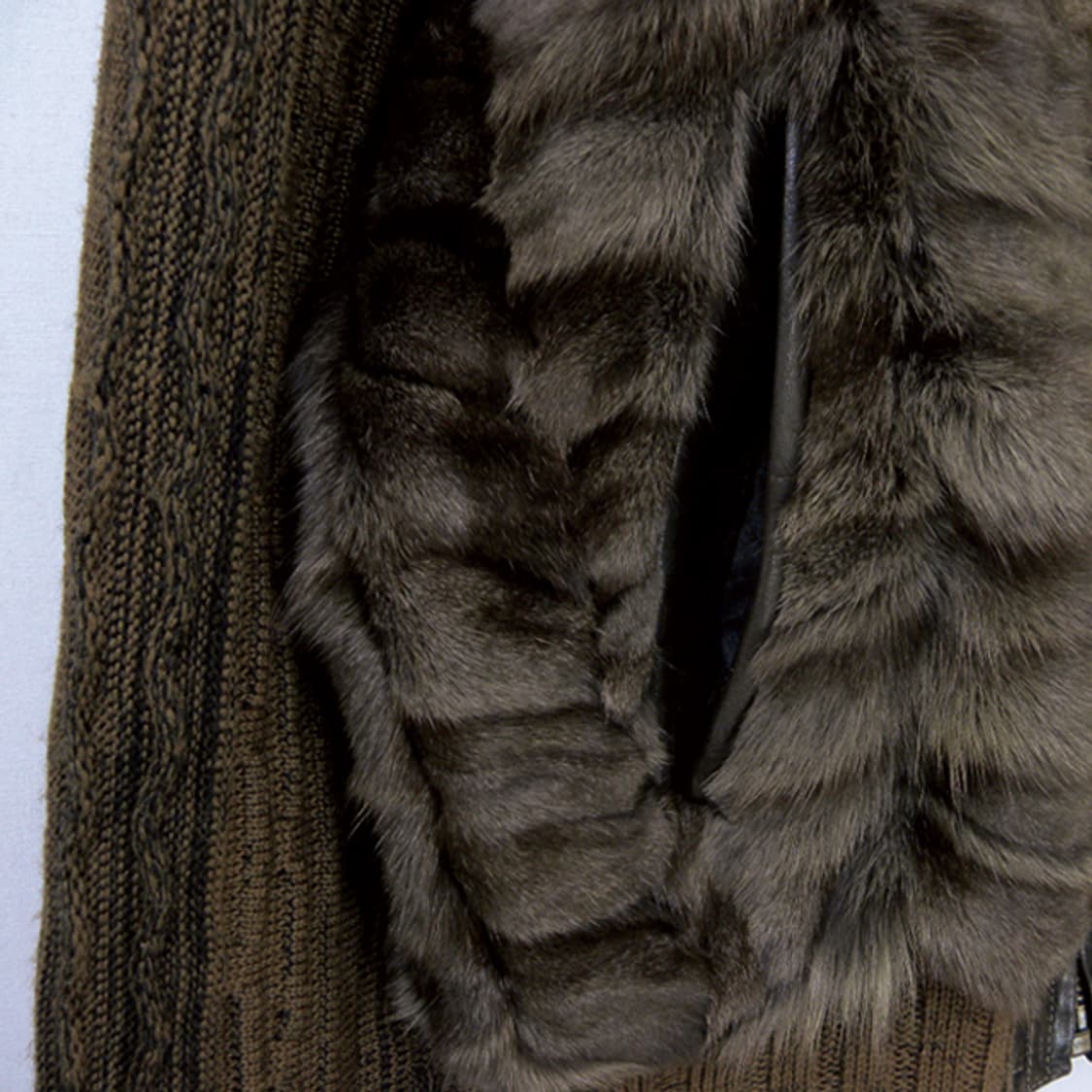 Roman Rominas 폭스& 가죽 콤비 점퍼 상품이미지5