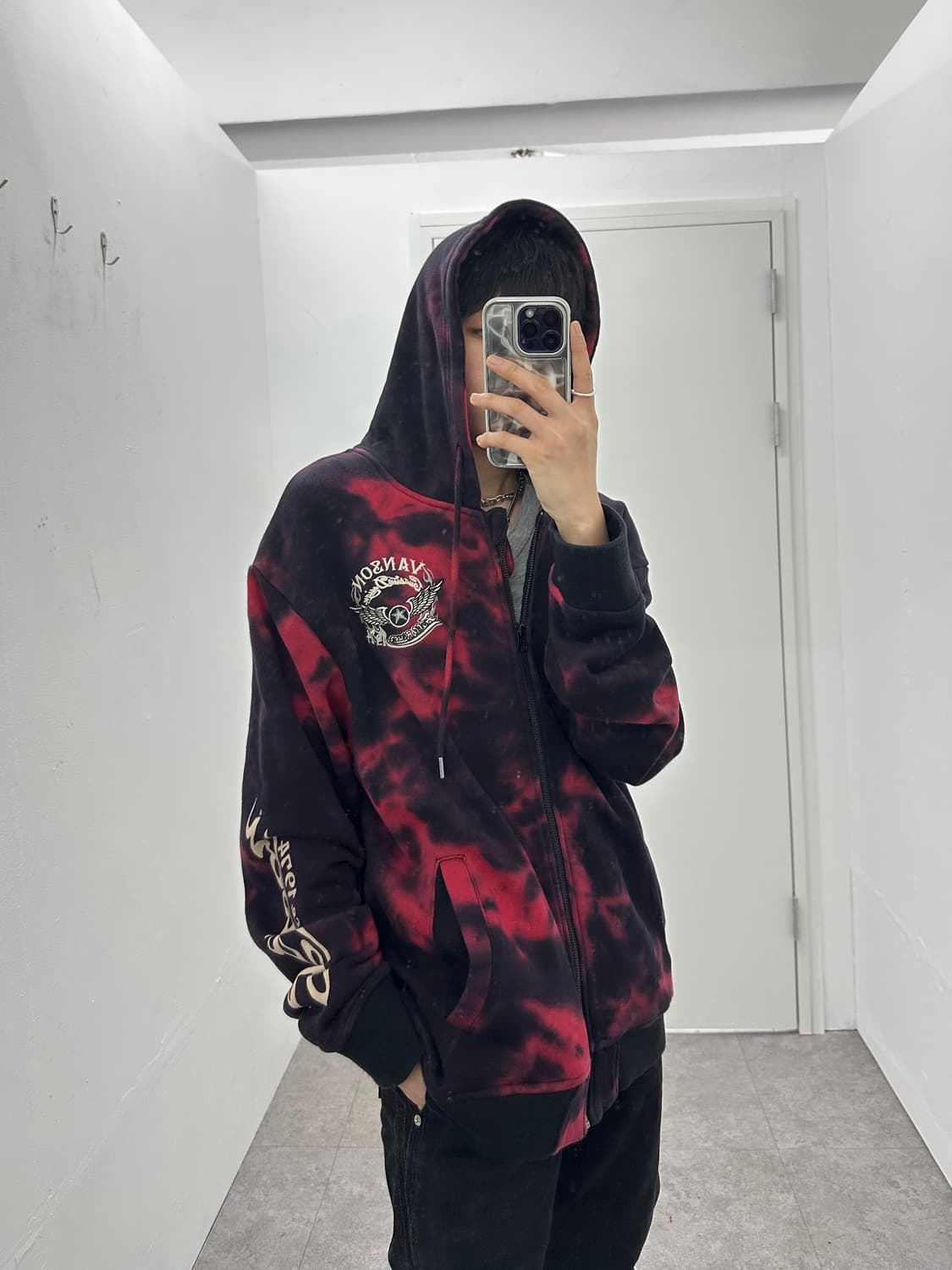 VANSON embroidery hood zip up 상품이미지2