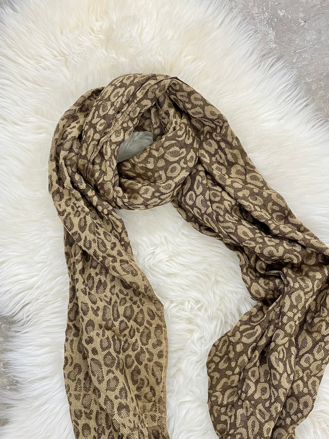 갸루 레오파드 수술 머플러 상품이미지4