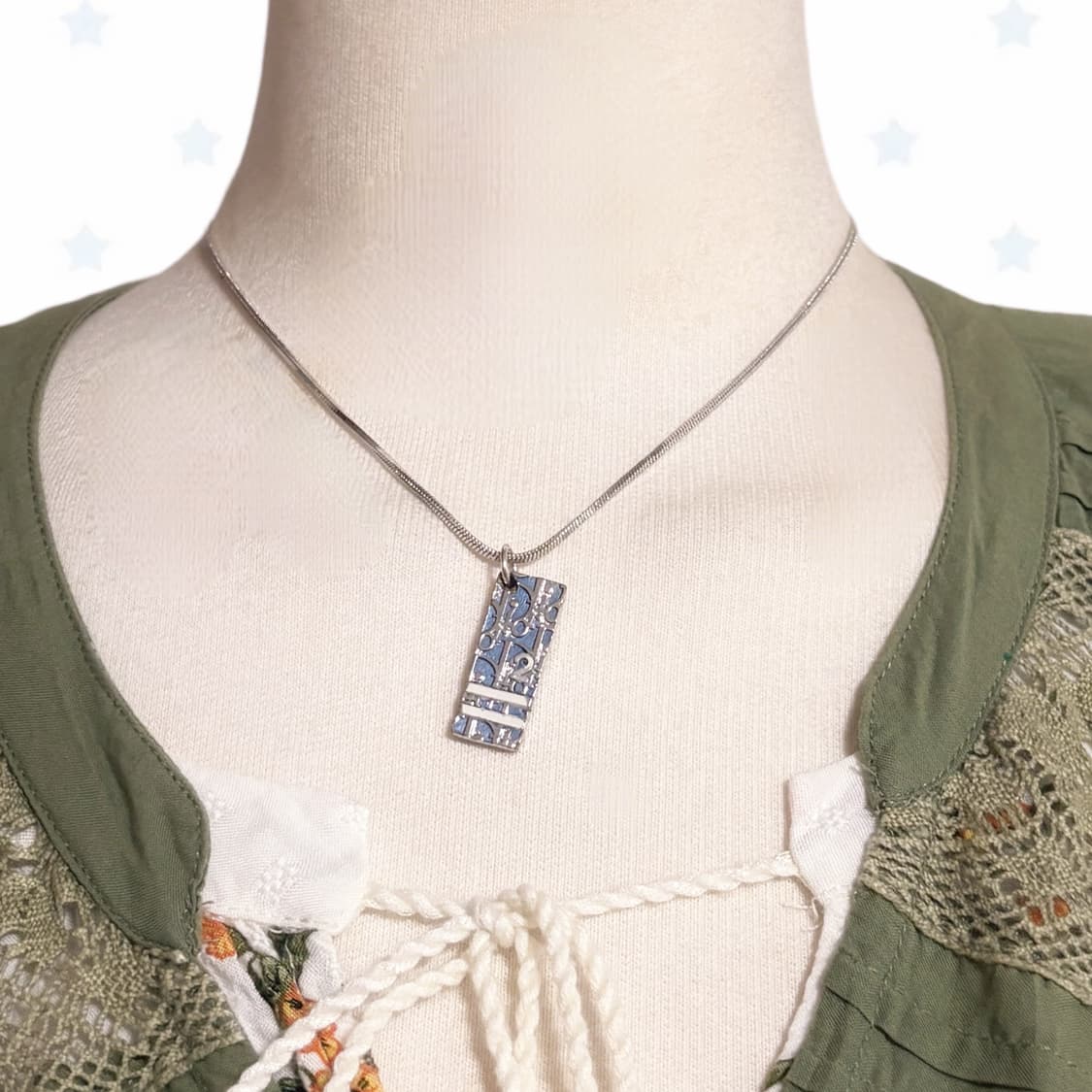 디올 오블리크 트로터 넘버링 블루 목걸이 상품이미지1