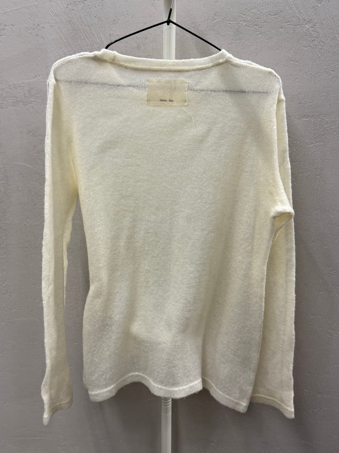 Matinkim 니트 시스루 롱슬리브 티셔츠 아이보리 free 상품이미지6
