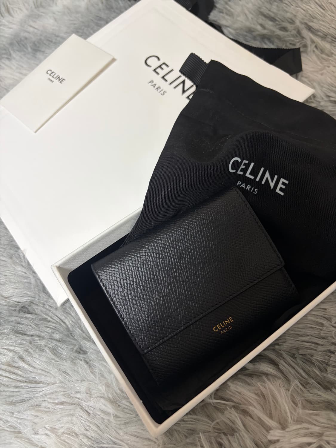 [풀구성S급] 셀린느 트라이폴드 카스프킨 반지갑 블랙 상품이미지10