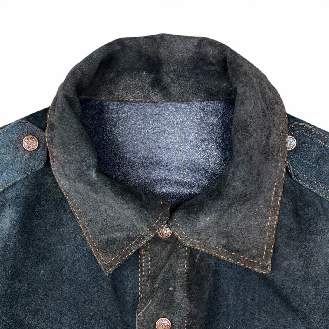 90's 스웨이드 & 레더 리버시블 트러커 자켓 상품이미지3