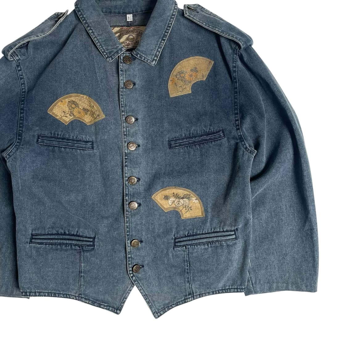 90's armani jeans 동양부채 데님 자켓 (italy)   상품이미지4