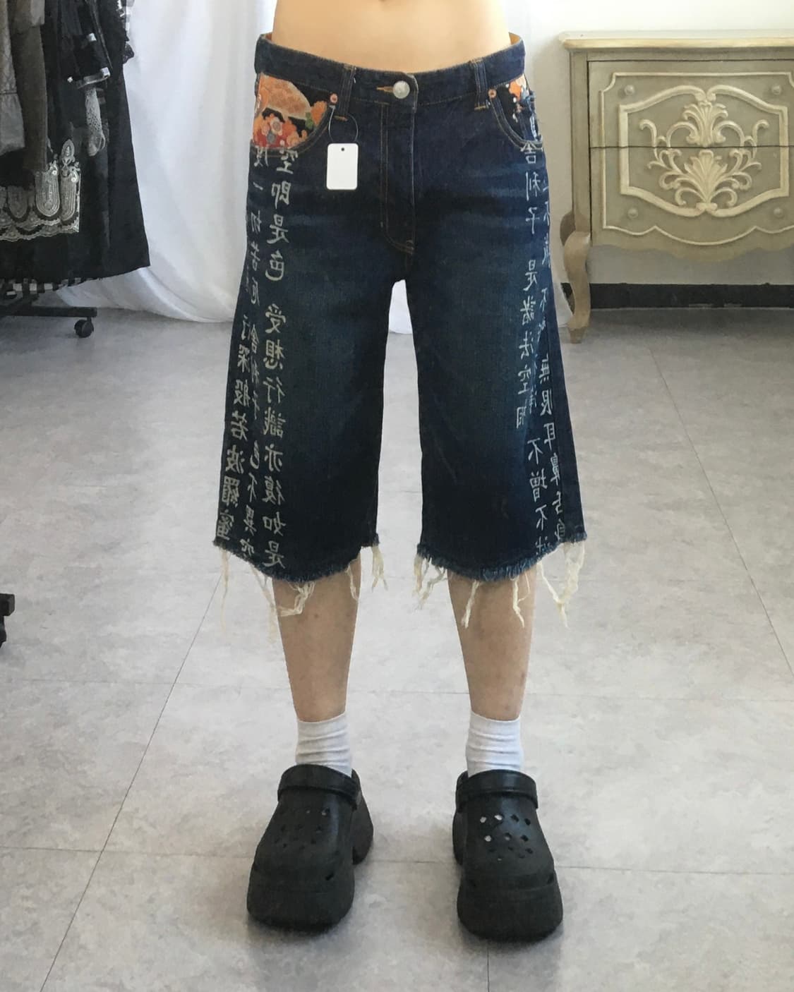 Oriental mood half denim pants 상품이미지8