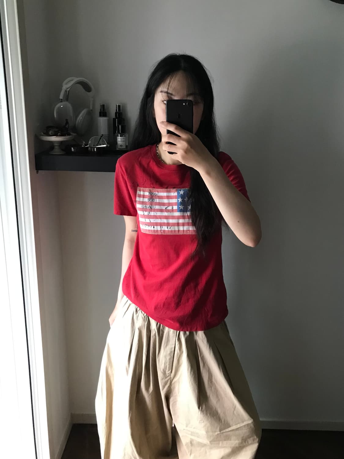 폴로 랄프로렌 올드스쿨 성조기 로고 레드 반팔티 상품이미지2