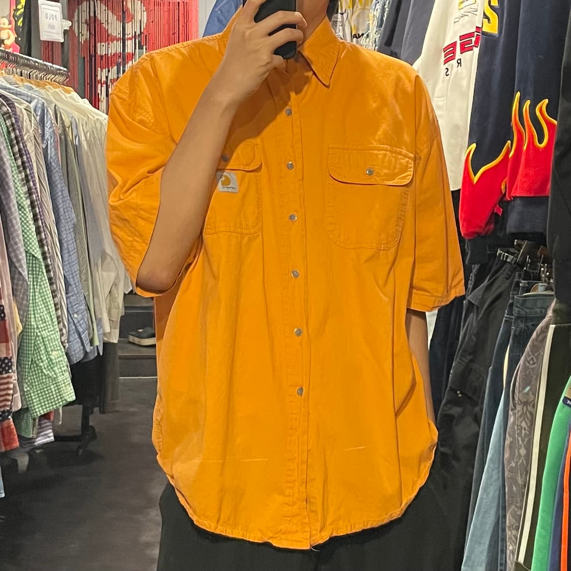 [IM] carhartt 칼하트 라이트 오렌지  반팔셔츠 상품이미지3