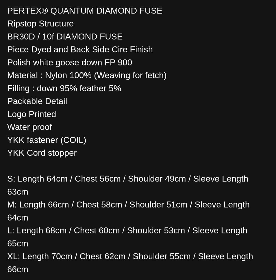 페치선데이 퍼텍스 폴리시 구스 고스트 파카 블랙 상품이미지4