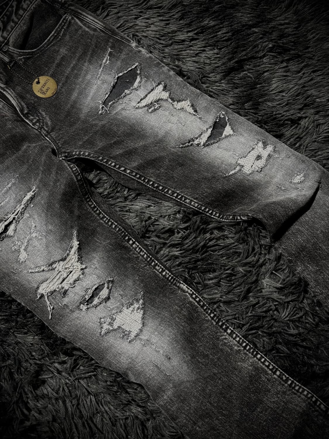 TAVERNITI JEANS 데미지 그레이 데님 스키니팬츠 상품이미지7