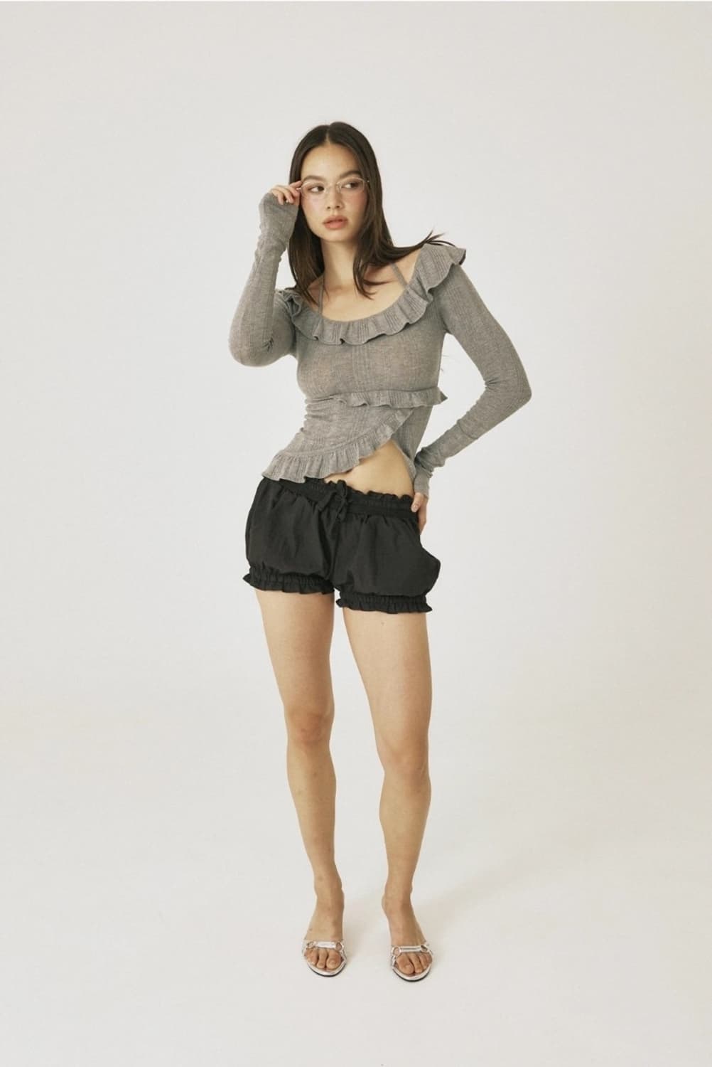 [단종] 쓰리타임즈 애니 탑 그레이 멜란지 상품이미지1