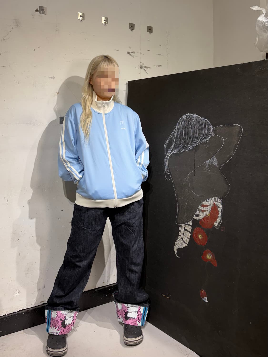 JPN 일본 빈티지 miffy 화이트 스카이 블루 소라색 져지 M 상품이미지2