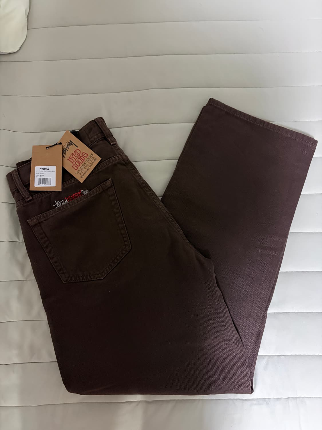 스투시 클래식 워시드 캔버스 팬츠 브라운 34 상품이미지1
