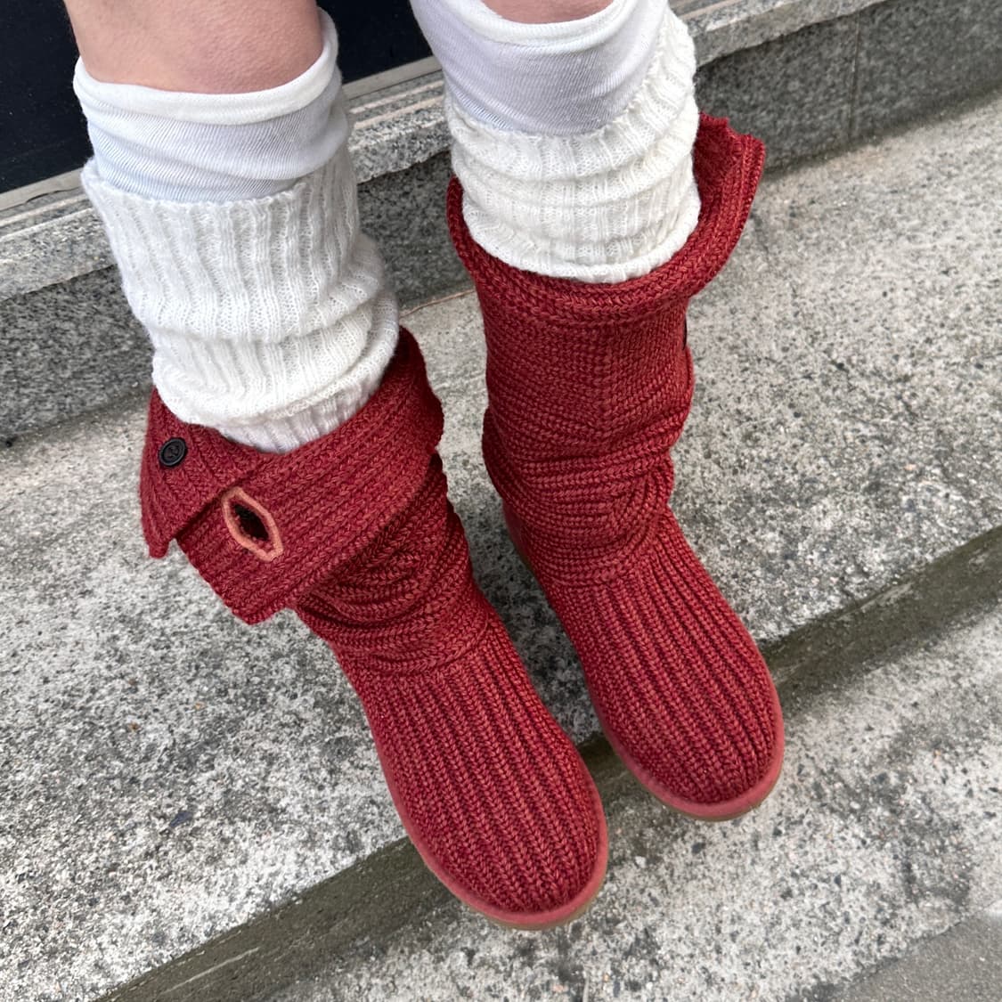 00s 러스티 레드 어그 카디 니트 부츠 상품이미지6