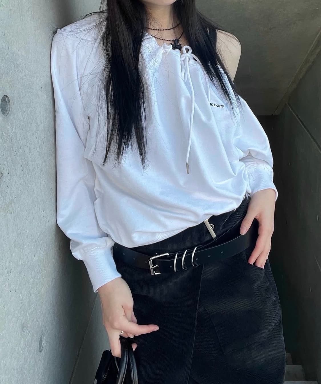 새상품) OFF SHOULDER SWEATSHIRT (WHITE) 상품이미지3