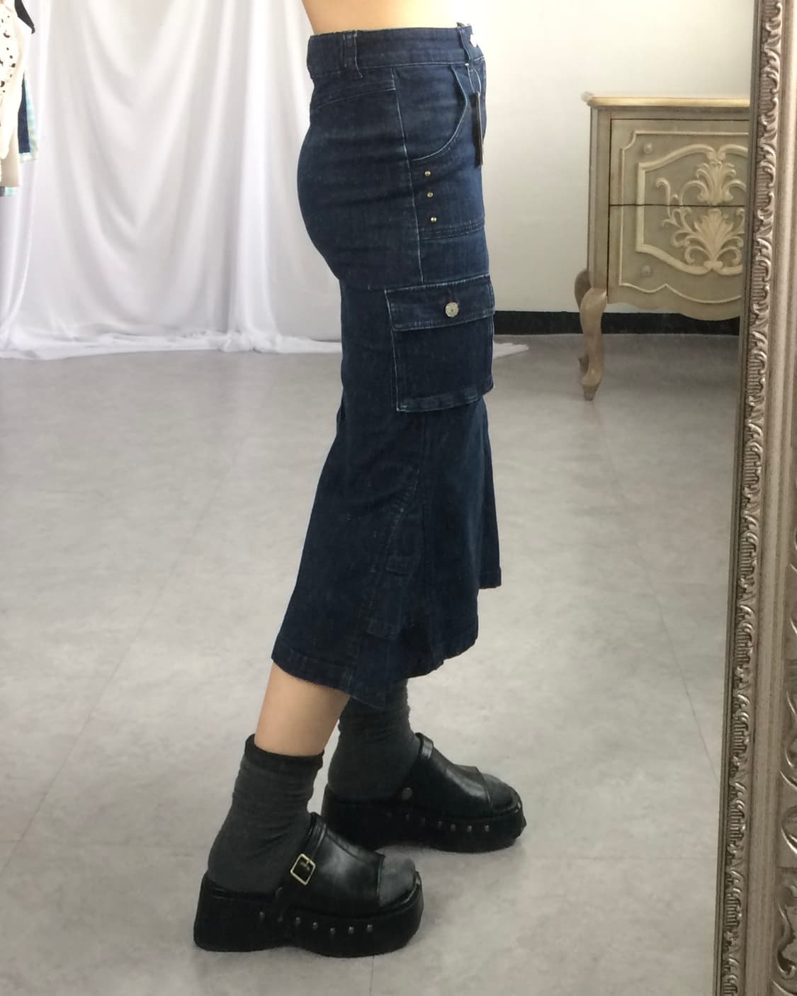 Denim cago skirt 상품이미지7