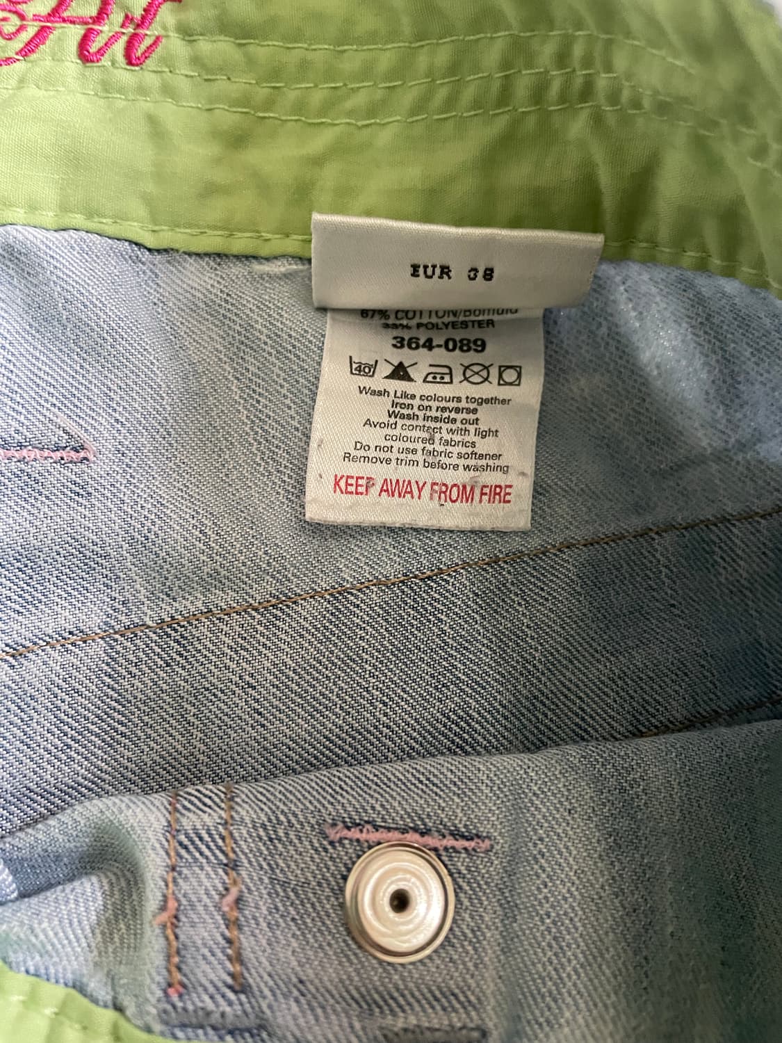 Y2K 로우라이즈 워싱 데님 / 포켓 자수 포인트 상품이미지3