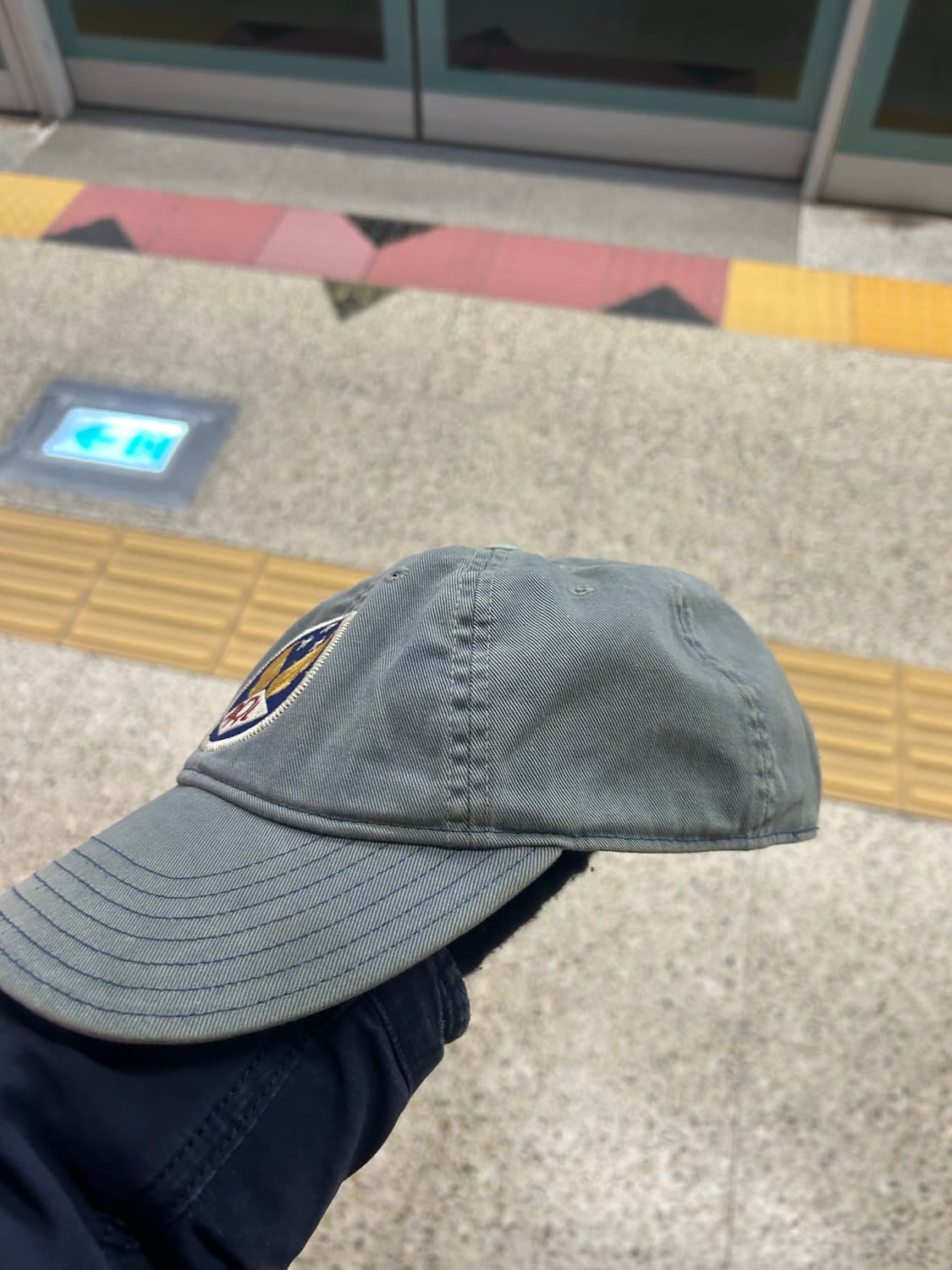 rrl 더블알엘 가먼트 다잉 트윌 블루 윙로고 볼캡 상품이미지2