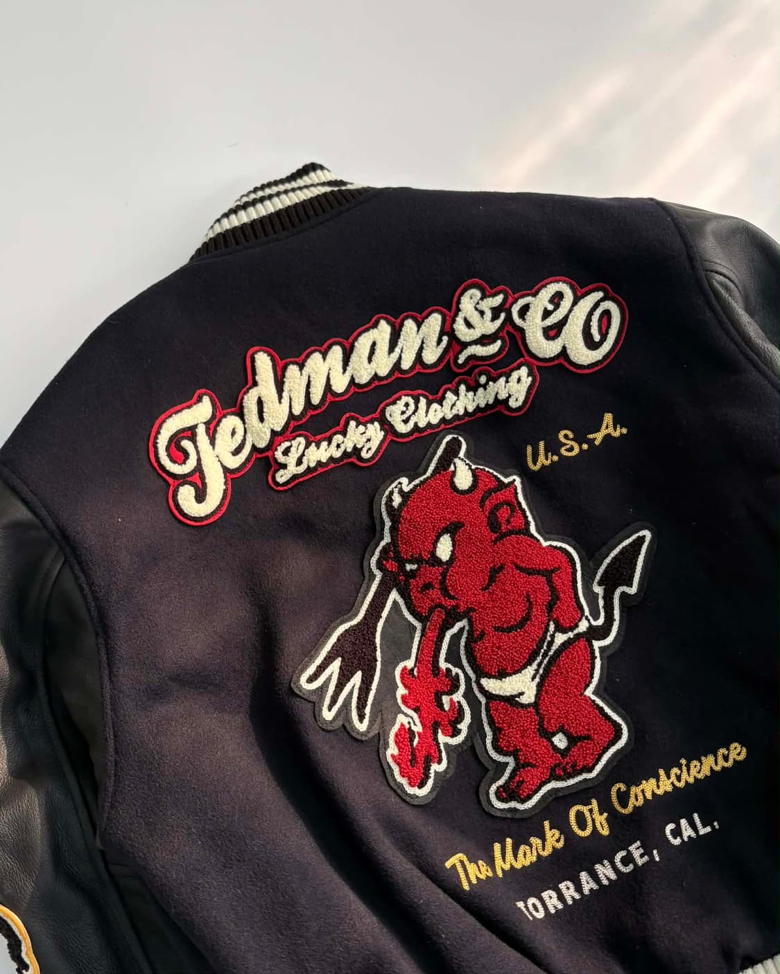 [44] 테드컴퍼니 테드맨 가죽 바시티 자켓 상품이미지6