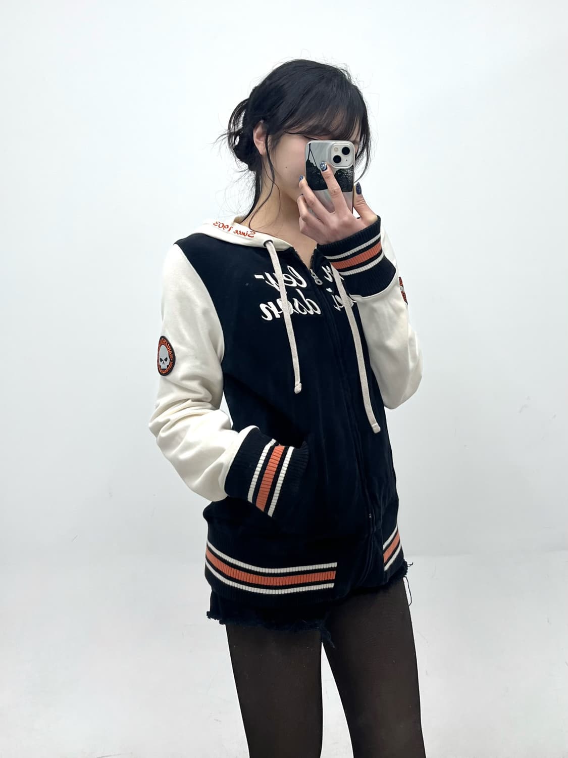 Harley Davidson 윙 레터링 프린팅 후드집업 상품이미지2